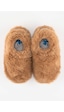 Furry Furry Kestane Kahverengi Kürk Barefoot Patik Kahverengi