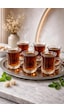 6 Lı Cam Kulplu Çizgili Çay Bardağı Bardak 120ml Pinterest Model Şeffaf