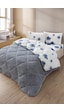 Nordelle Battal Boy Lüx Wellsoft Yorgan Çift Taraflı - 2 Adet Yastık Kılıflı Yorgan Seti 215x235 Cm Gri Mavi