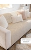 Soft Kürklü Koltuk Örtüsü 170x215 Cm Yumuşak Peluş Kaymaz Taban Kanepe Örtüsü Bej