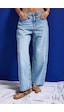 it's basic Kadın Ice 4s6-27 Baggy Low Rise Fit Tokyo %100 Koton Denim Jean Buz Mavi