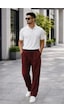 Madmext Bordo Müslin Kumaş Erkek Basic Pantolon 6507
