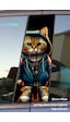 Rapçi Kedi Sticker Yan Kapı Direk Kaplama 2li Sol Sağ Takım Yapıştırma