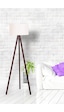 Üç Ayaklı Abajur Krem Kumaş Lambader Kahve Tripod Ayak Ly526
