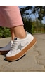 Sstar Beyaz Gümüş Kız Çocuk Cırtlı Bantlı Sneaker Spor Ayakkabı Beyaz
