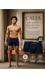 Qulat Calıa Erkek Bambu Boxer 2 Li Paket Gri Renk Nefes Alan Esnek Yumuşak Dokulu Boxer Lacivert