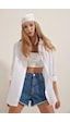 Bigdart 3900 Oversize Uzun Basic Kadın Gömlek Beyaz Bigdart 3900 Oversize Uzun Basic Kadın Gömlek Beyaz
