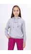 Toontoy Kız Çocuk Oversize Kapüşonlu Cepli Düşük Omuz Baskılı Sweatshirt - 2 İplik Gri Melanj
