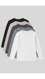 TOMMYLIFE Standart Fit Basic O Yaka 5li Paket Unisex Çocuk T-shirt - 11329 Renkli