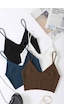 Angelsin Merry See 4 Lü Paket Askılı Bluz Crop Çok Renkli