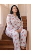 Siyah İnci Desenli Termal Kumaşlı Ultra Soft Yumuşak Büyük Beden Battal Boy Düğmeli Örme Pijama Takımı 26226519 Mavi