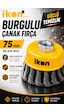 İkon Tools Burgulu Çanak Fırça 75 Mm Taşlama Uyumlu Çelik Tel Fırça Pas Kir Boya Temizleme Fırçası