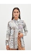 Sateen Klasik Desenli Gömlek - Camel