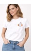 Herkesemoda Tavşan Baskı Detaylı Bisiklet Yaka Pamuklu Basic T-shirt Beyaz Herkesemoda Tavşan Baskı Detaylı Bisiklet Yaka Pamuklu Basic T-shirt Beyaz
