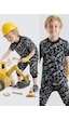 Denokids Araba Erkek Çocuk Siyah Yazlık T-Shirt Kapri Şort Takım