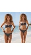 Kadın Plaj Giyim Dantel Lacivert Desenli Bikini Üst Bb2390 Desenli