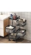 Trendesk Siyah Metal Banyo Organizer - Banyo Düzenleyici -Kozmetik Takı Düzenleyici Siyah