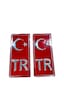 Tr Kırmızı Plaka Yapıştırma Sticker 2 Adet