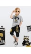 Denokids Rakun Erkek Çocuk T-shirt Kapri Şort Takım Çok Renkli