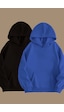 Blackjack Giyim Unisex Gri Siyah 2'li Kapüşonlu Oversize Sweatshirt Hoodie Siyah-saks Blackjack Giyim Unisex Gri Siyah 2'li Kapüşonlu Oversize Sweatshirt Hoodie Siyah-saks