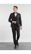 İmza Siyah Mono Yaka Düz Desen 6 Drop Slim Fit Esnek Takım Elbise 1001260201