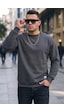 Buratti Regular Fit Bisiklet Yaka Pamuklu Içi Tüylü Yumuşak Şardonlu Erkek Sweat 5905255 Antrasit