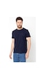 Mmetalic Erkek Siyah %100 Pamuk T- Shirt Regular Fit Rahat Kesim Bisiklet Yaka Basic Tişört Lacivert