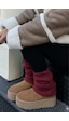 Ozzy Socks Tozluk Akrilik Triko Örgü Leg Warmer Ayak Isıtıcı Bordo Bordo