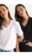 Shade Pamuk Derin V Yakalı Comfort Fit T-shirt 60602066 - Beyaz-siyah Beyaz - Siyah L Shade Pamuk Derin V Yakalı Comfort Fit T-shirt 60602066 - Beyaz-siyah Beyaz - Siyah L