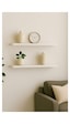 Yankı-BYEG 2li 50 cm Mat Beyaz Mdf Duvar Rafı Gizli Bağlantı Kitaplık