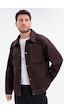 Erkek Dikiş Detaylı Oversize Gabardin Ceket - Mont-392 Kiremit