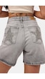 it's basic Kadın Füme T-4s6-12 Mom Relax Yıldız Detaylı Tasarım Denim Şort