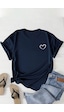 Unisex Hearts Baskılı Tasarım Tshirt Lacivert Unisex Hearts Baskılı Tasarım Tshirt Lacivert