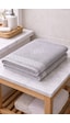 Eponj %100 Pamuk 70x140 Jakarlı Banyo Havlusu 450 Gr Kendinden Desenli Gri