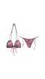 İpli Üçgen Kesim Perde Model Ayarlanabilir Bağlamalı Bikini Takım Pembe