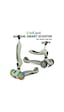 Smart Oturaklı Çocuk Scooter 3 Tekerlekli Işıklı Ledli Scooter Yükseklik Ayarlı 1-5 Yaş Yeşil