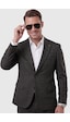 Deepsea Füme Kare Desenli Slim Fit Erkek Takım Elbise Çift Düğme Çift Yırtmaç 2 Li Takım 2601812