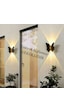 2 Adet Elektrikle Çalışır, 6 Watt Amber Işık Ledli Kelebek Duvar Aplik İç Ve Dış Mekan Ip65 Aplik Amber