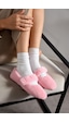Nmoda Ultra Yumuşak Peluş Kadın Ev Babeti Ses Yapmaz Hafif Taban Panduf Pembe