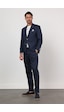 İmza Lacivert Mono Yaka Keten 6 Drop Slim Fit Yarım Astar %100 Keten Takım Elbise 1001260164