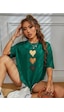Uyguntarz Unisex Üç Kalpli Tasarım Basklı Tshirt Yeşil Uyguntarz Unisex Üç Kalpli Tasarım Basklı Tshirt Yeşil
