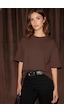 Soft&Basic Kadın %100 Organik Pamuk Oversize Fit Basic Yuvarlak Yaka T-shirt Kahverengi Soft&Basic Kadın %100 Organik Pamuk Oversize Fit Basic Yuvarlak Yaka T-shirt Kahverengi