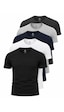 Piano Luce Erkek 5 Li Paket T-shirt Kısa Kollu Bisiklet Yaka Regular Fit 5 Renk Seçenekli Çok Renkli