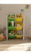 6 Sepetli Yeşil Ve Sarı Oyuncak Dolabı, Çok Amaçlı Dolap, Montessori Dolap Sarı-yeşil