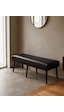 Siyah Deri Bank Bench Oturma Pufu Modern Salon Antre Puf Ayakkabılık Önü Koltuk 40x120