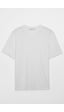 Grımelange Solo Erkek %100 Organik Pamuklu Kalın Dokulu Comfort Fit Bisiklet Yakalı Beyaz T-shirt Beyaz