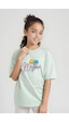 Fyk Kids Kız Çocuk Basic Malibu Baskılı T-shirt Mint Yeşili