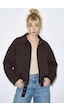 Shade Kadın Oversize Kemer Detaylı Fermuarlı Astarlı Bomber Ceket 2911 60286013 - Acı Kahve Kahverengi