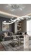 Infinity Krom Kıvrımlı Kumandalı Modern Led Avize 3 Renk Salon, Yemek Masası Ve Mutfak İçin Gümüş