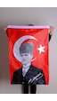 K.Atatürk İmzalı Türk Bayrağı Saten Kumaş Dijital Baskı 70x105 cm